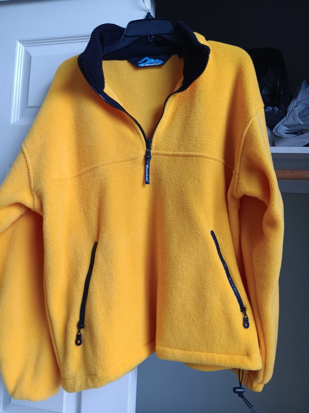 Mountainsmith Men's Yellow Quarter-Zip Fleece Pullover with Black Trim